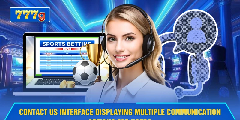 Contact us interface displaying multiple communication options for users